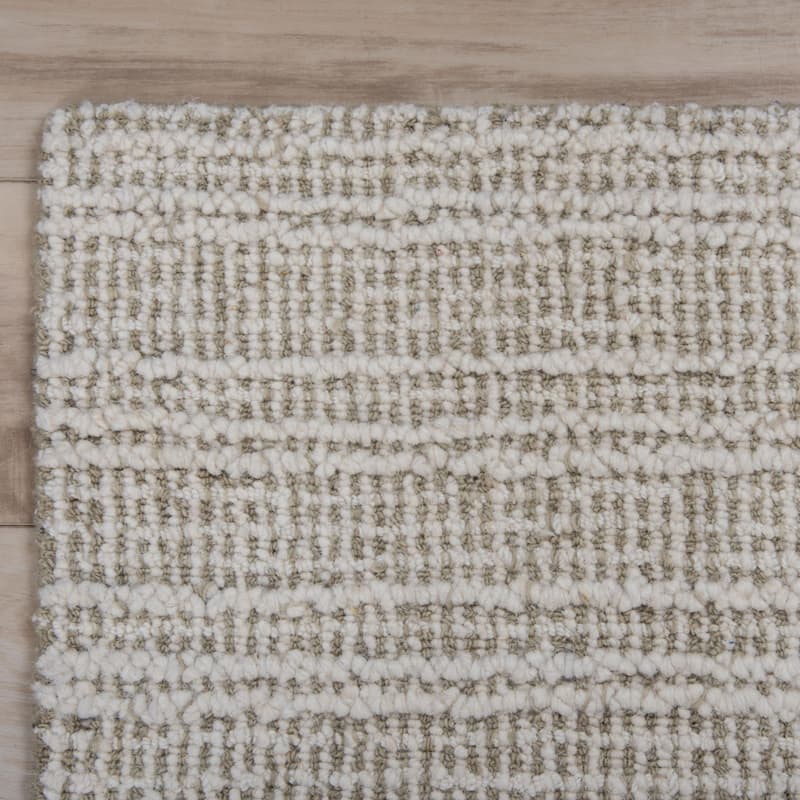 Alora Decor Lofton Geometric Stripe Textured Modern Wool Rug