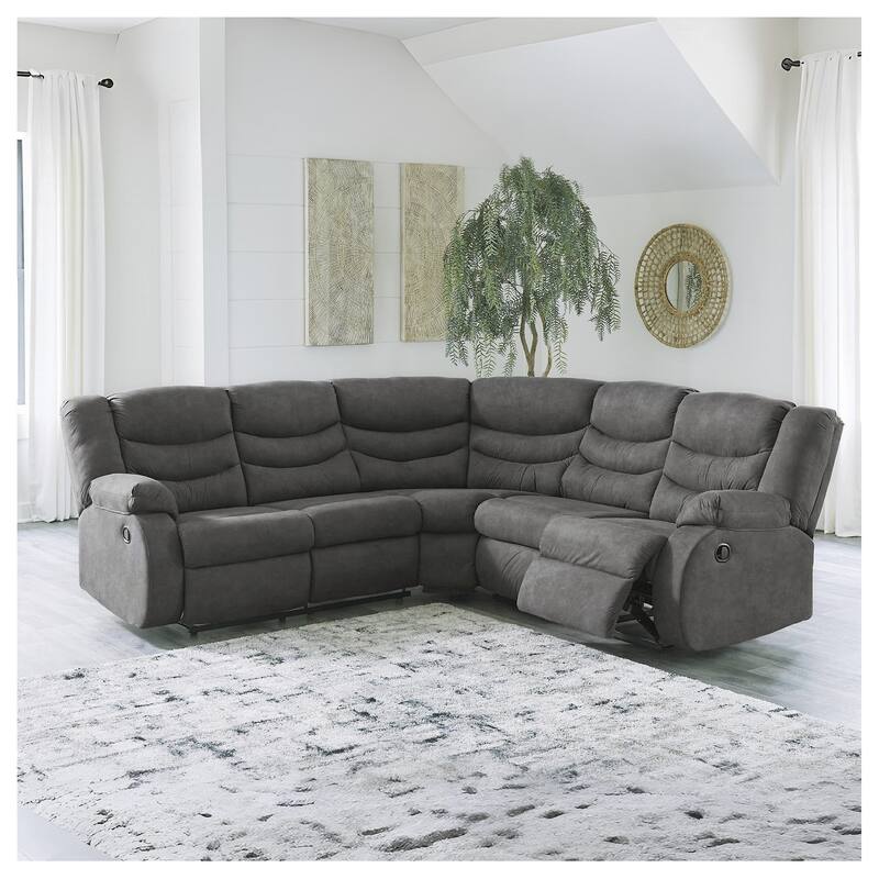 Signature Design by Ashley Partymate 2-Piece Reclining Sectional - 99"W x 99"D x 40"H - Grey