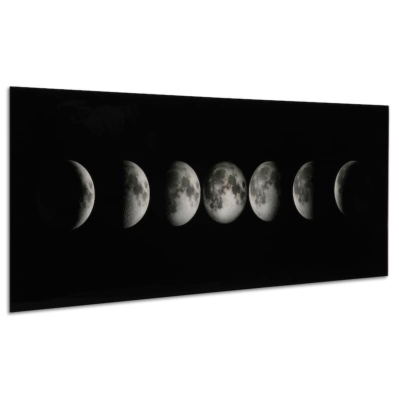 "Moon" Frameless Free Floating Tempered Glass Panel Graphic Wall Art