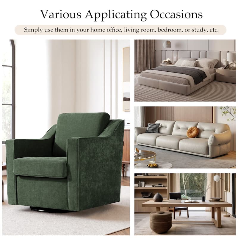 Modern 30.5" W Swivel Armchair Accent chair