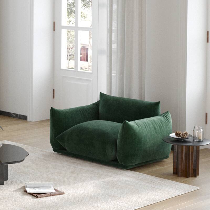 Sponge Soft Single Sofa Accent Chair Chenille Fabric Sofa