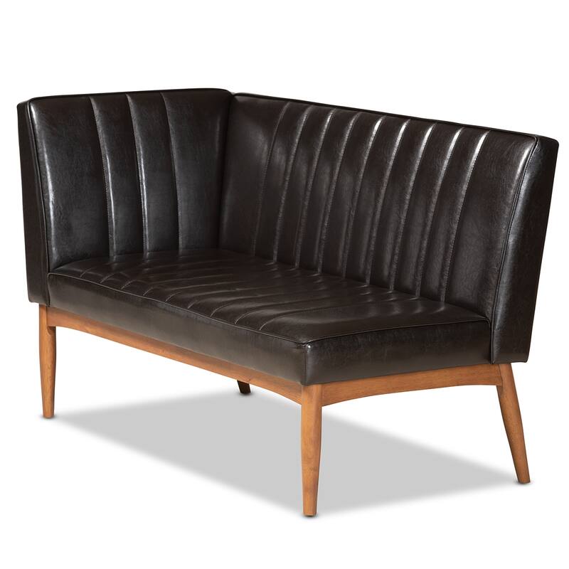 Daymond Mid-Century Upholstered and Walnut 4-PC Dining Nook Set