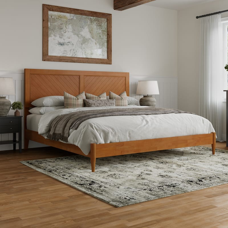 Berkshire Solid Wood Low Profile Platform Bed - Light Toffee - King
