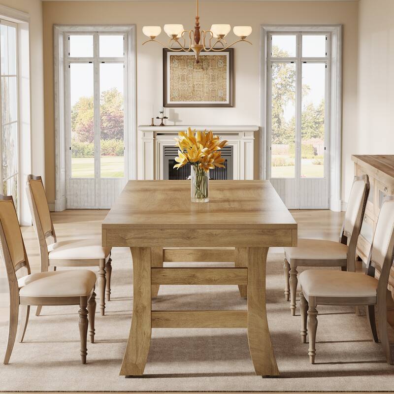 63 Inches Farmhouse Dining Table for Kitchen Dining Room - 63" W x 31.5" D x 29.5" H