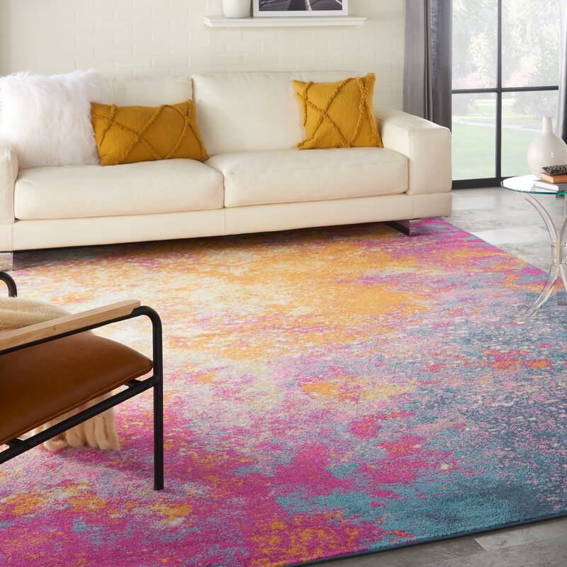 Nourison Passion Colorful Modern Abstract Area Rug - 10' x 14' - Orange/Multi