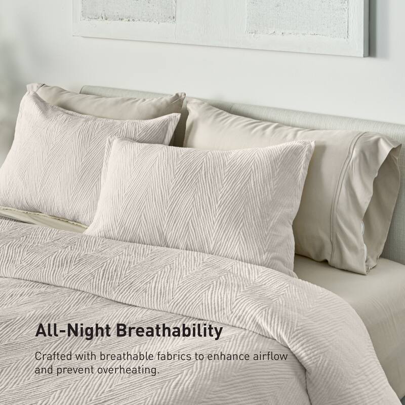 BEDGEAR Performance Duvet Cover and Sham Set - Moisture-Wicking Breathable Cooling Bedding