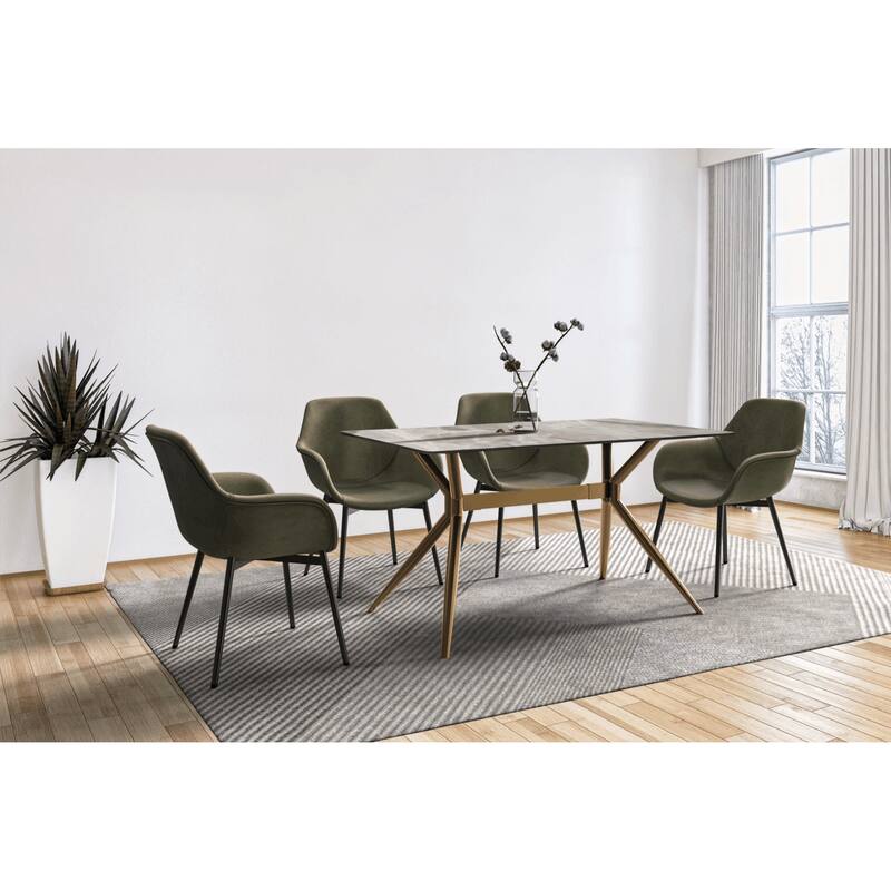 Elega Rectangular Dining Table with Sintered Stone/Glass Top