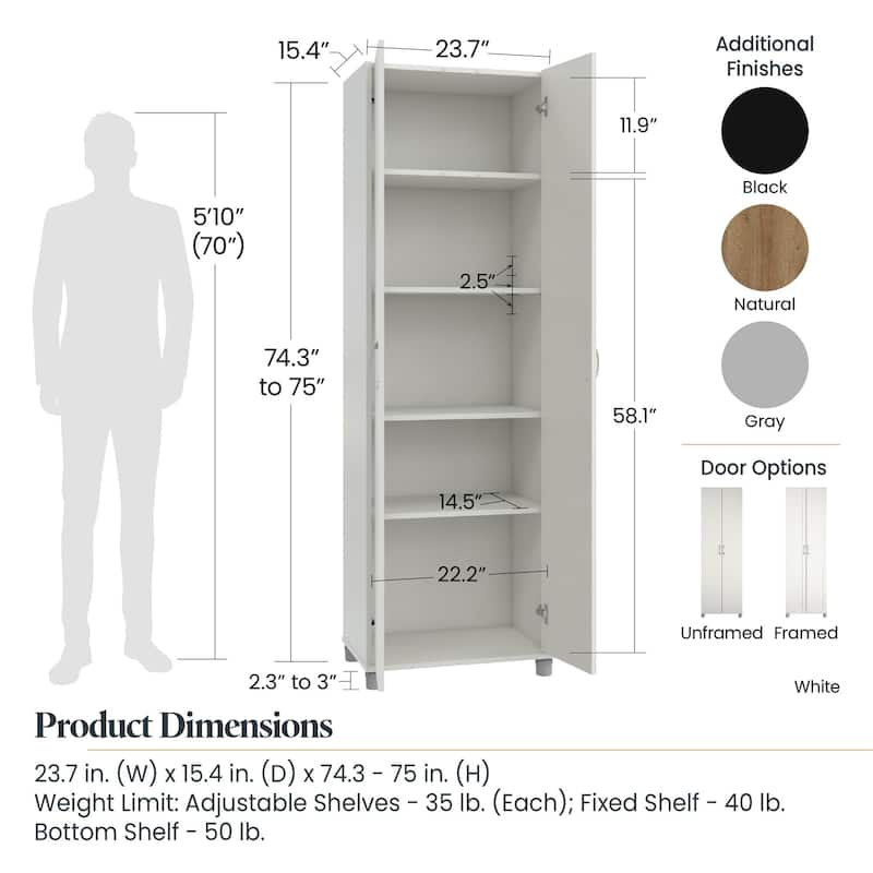 Systembuild Evolution Lonn 24" Wide Utility Storage Cabinet