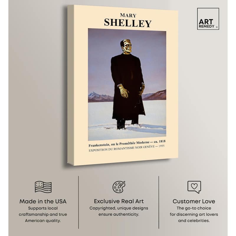 Mary Shelley's Monster Canvas by Art Remedy, Gallery Wrapped