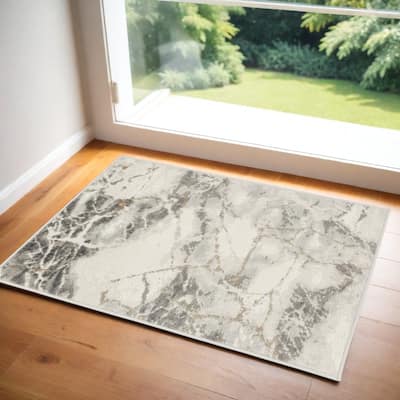 Power Loomed Abstract Modern Non Skid Stain Resistant Area Rug - 36' X '24' X '0.25