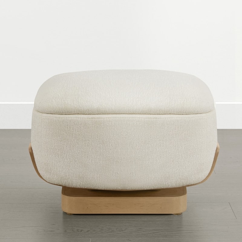 Spruce & Spring Modern Rounded Swivel Accent Chair & Storage Ottoman Set Living Room Set