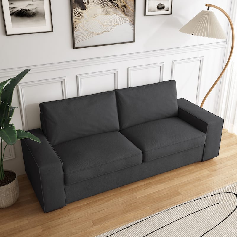 80.1" Wide Linen Corduroy Loveseat Living Room Sofa Couch