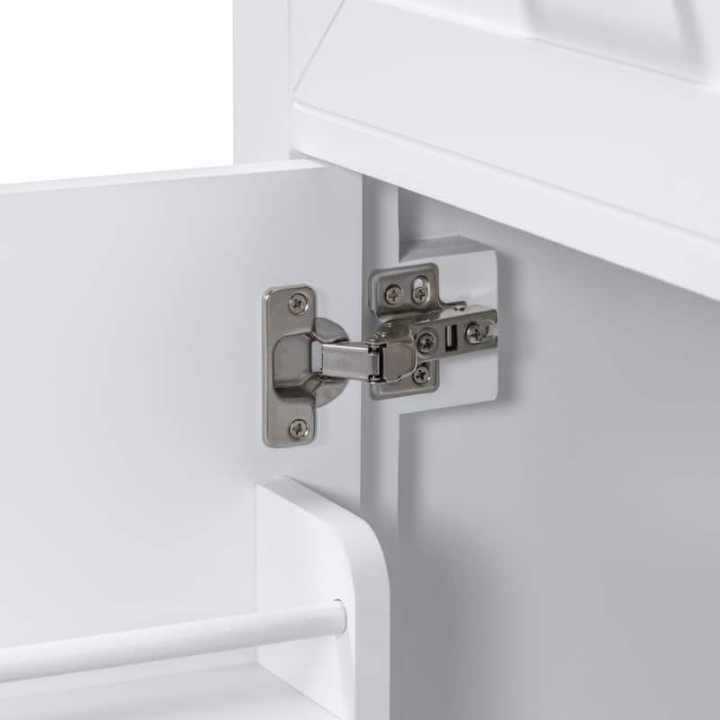 30 inch Freestanding Bathroom Vanity Set in White with Integrated Ceramic Sink - 30'' x 18''