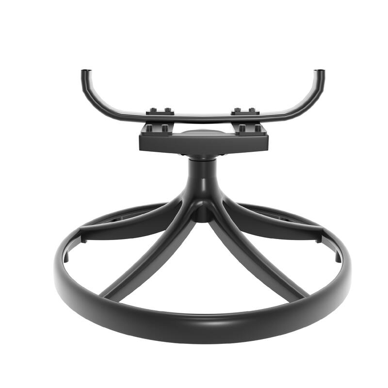5-Pcs Cast Aluminum Dining Set, 4 Swivel Chairs with Cushion and 1 Umbrella Hole Round Dining Table, Patio Conversation Set