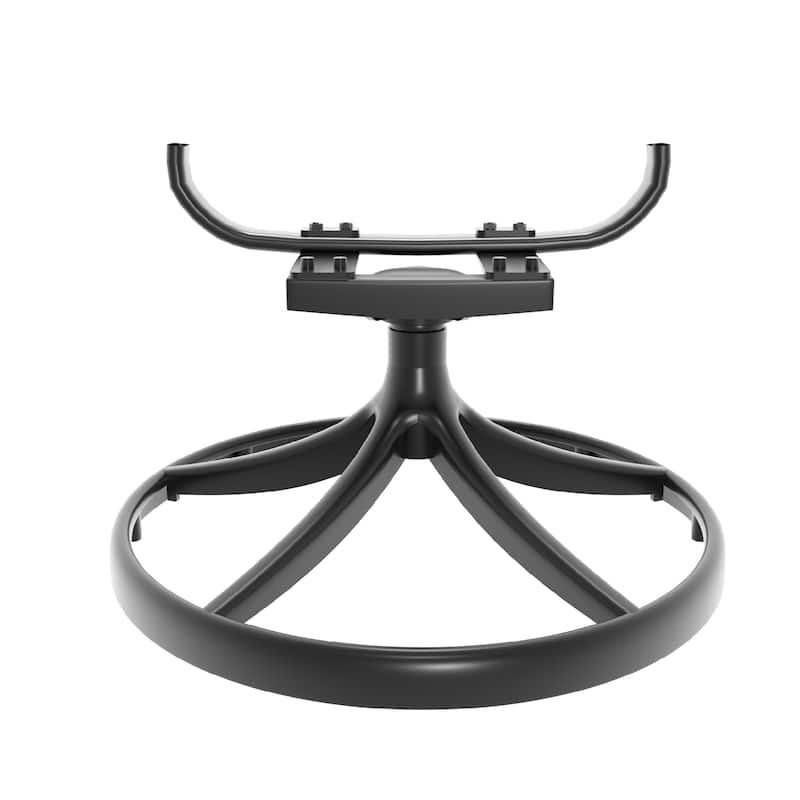 Outdoor 7 Piece All-Weather Cast Dining Set with 2 Swivel Chairs 4 Dining Chairs and Rectangular Table