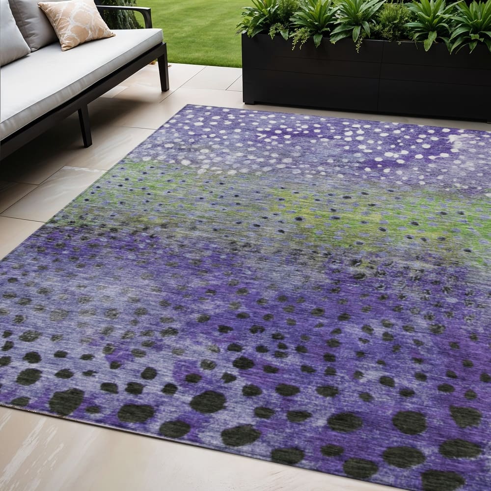 HomeRoots Abstract Transitional Rectangle Outdoor Rug