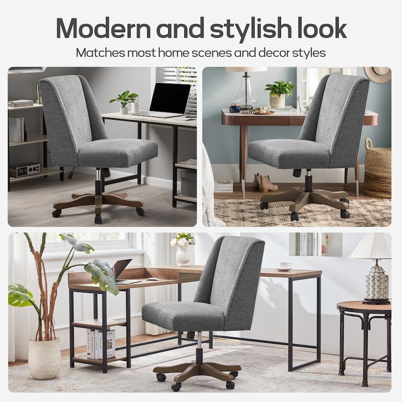 Huimo Home Office Desk Chair with Wheels, 360° Swivel