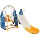 preview thumbnail 9 of 22, 4 In 1 Toddler Slide And Swing Set Kids Freestanding Climber Slide Playset With Basketball Hoop Rocket Themed Slide
