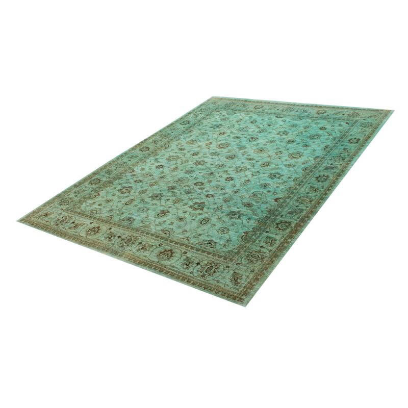 ECARPETGALLERY Hand-knotted Vibrance Cyan Wool Rug - 8'8 x 11'7