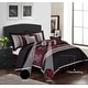 preview thumbnail 2 of 15, Liana Embroidered Red and Black 7-Piece Comforter Set