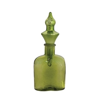 Decorative Glass Bottle with Finial Ornament Stopper - 4.0"L x 2.0"W x 11.5"H - Bed Bath ...