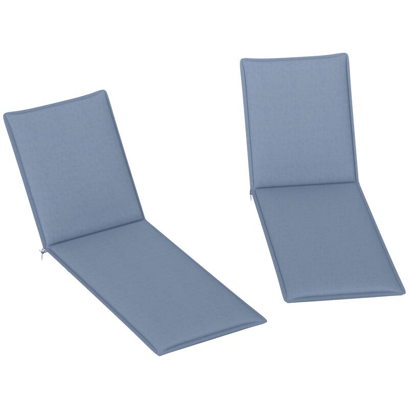 Outsunny Outdoor Lounge Chair Cushion Set of 2, UPF50+ 200gsm Fabric and 25D High-Density Foam
