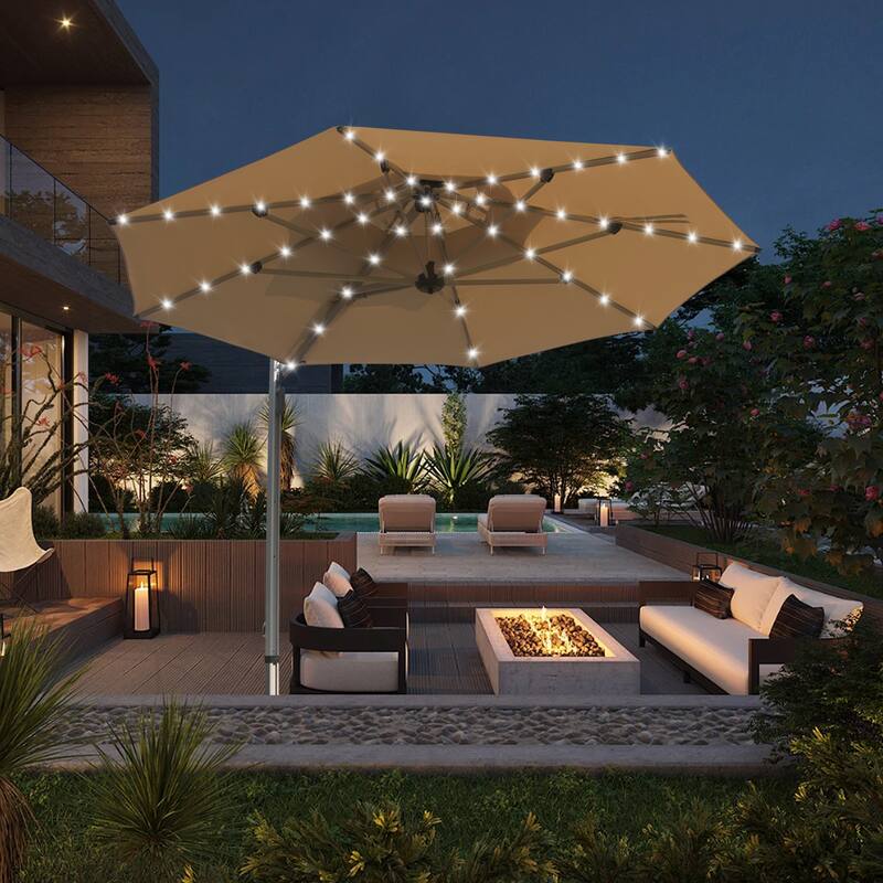 Round Cantilever Umbrella with Center Pole, (Base Not Included)