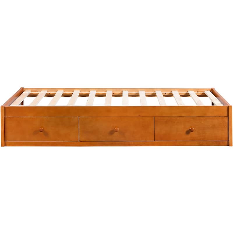 Nestfair Twin Size Platform Storage Bed with 3-Drawers