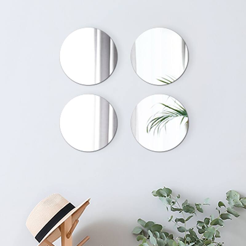Small Decorative Wall Self Adhesive Shaped Mirrors - Set of 4