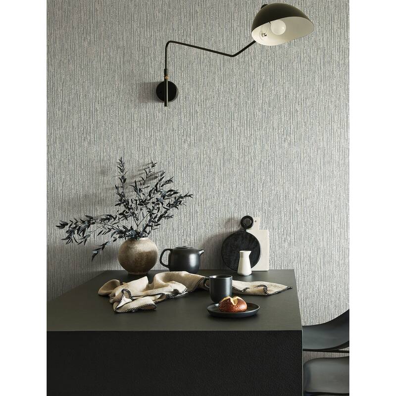 A-Street Prints Corliss Grey Beaded Strands Wallpaper