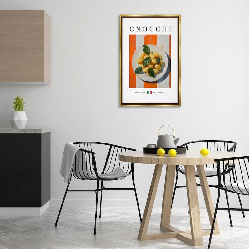 Stupell Traditional Gnocchi Pasta Framed Floater Canvas Wall Art Design By Andreas Magnusson