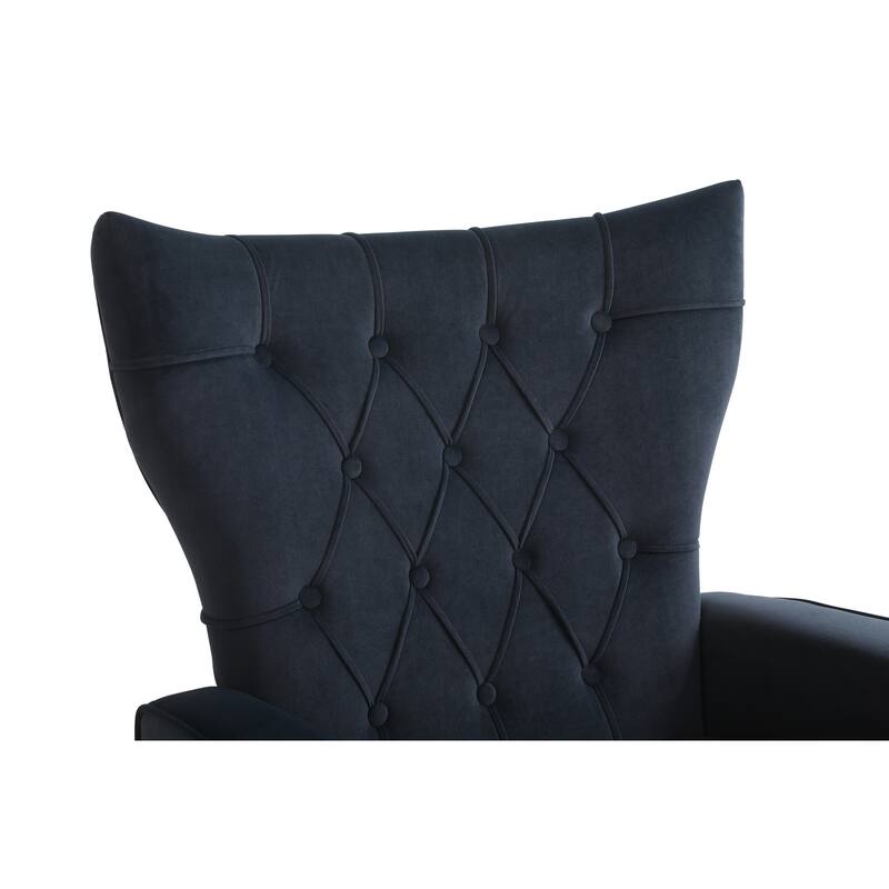 31.5" Velvet Button Tufted Arm Chair