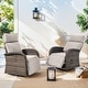 preview thumbnail 79 of 82, Pocassy Reclining Patio Chair with Adjustable Backrest 2 Swivel Chairs - Beige Cushion
