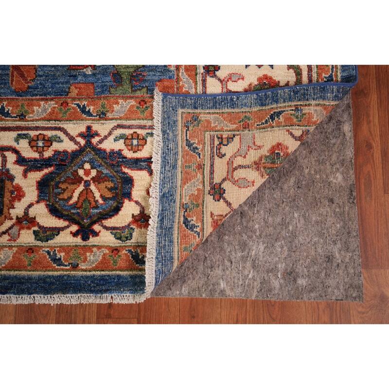 Blue Ziegler Vegetable Dye Area Rug Handmade Wool Carpet - 8'0" x 9'9"
