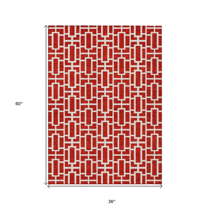 HomeRoots Geometric Transitional Rectangle Outdoor Rug