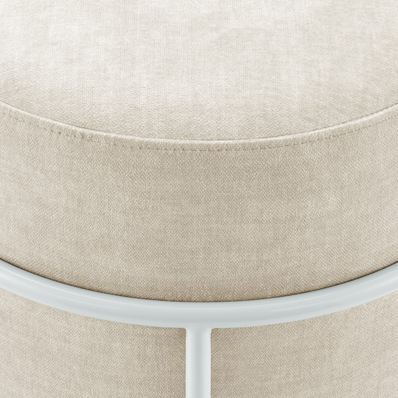 NPD Furniture Ophelia Velvet Round Ottoman with Metal Frame