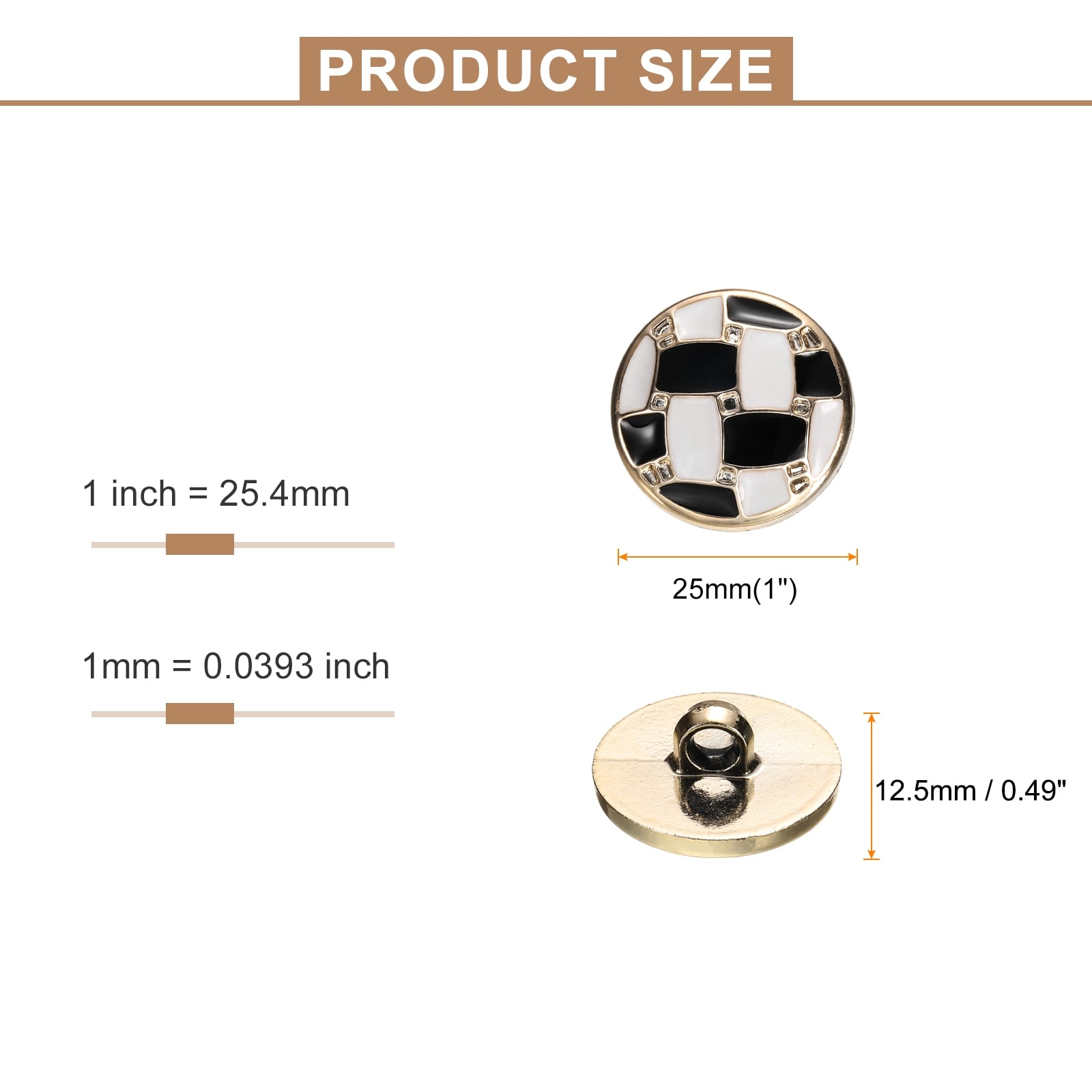 Faux Pearl Buttons Plastic Round Sewing Button Replacement Craft Fastener for Coats Clothing DIY Crafts Style D - Gold-White