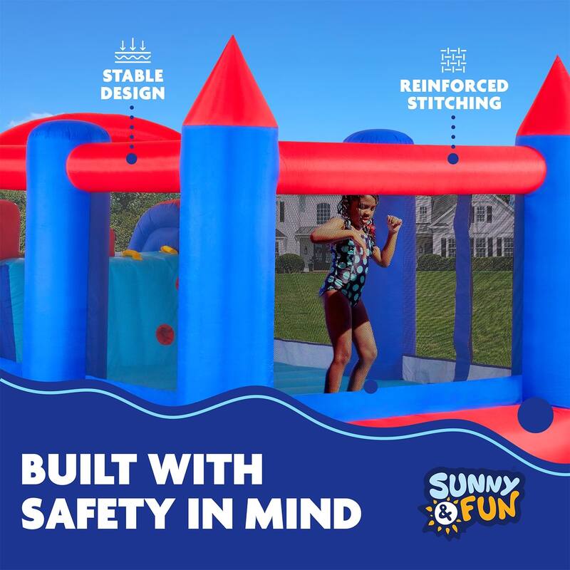 Sunny & Fun Inflatable Bouncy Castle with Dual Slide
