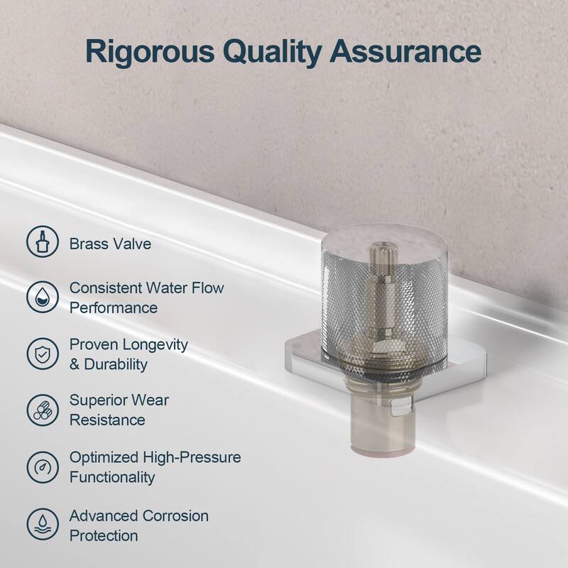 GRANDJOY Deck Mount Bathtub Spout and Handheld Shower Head Combo 5 Hole Design High Pressure