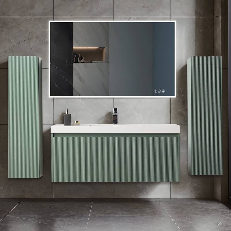 Blossom Positano 48" Floating Vanity with Sink & 2 Side Cabinets - Aventurine Green