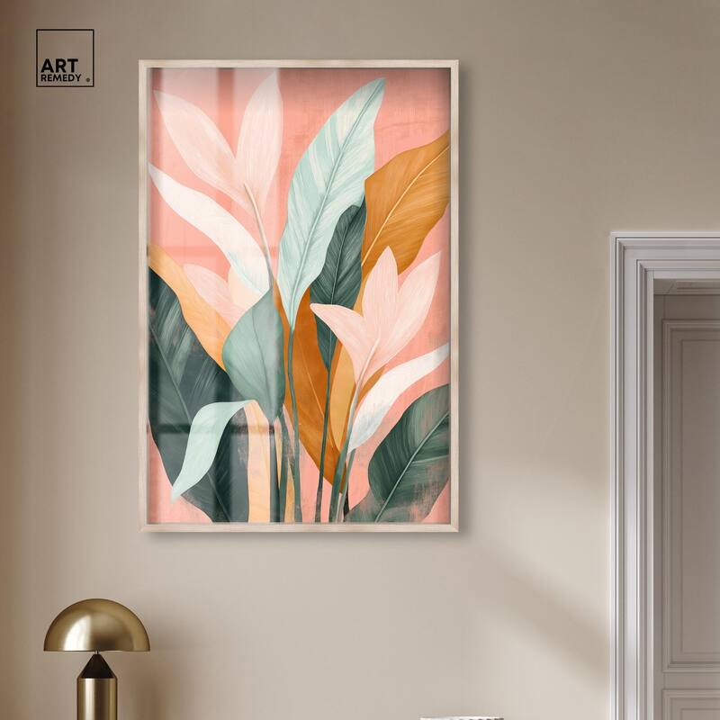 Peach and Palm Shadowbox by Art Remedy