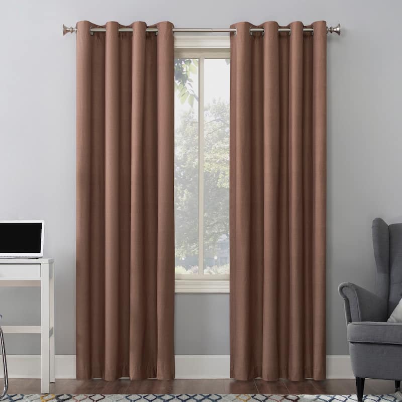 Sun Zero Duran Thermal Insulated Total Blackout Grommet 1-Piece Curtain Panel, Single Panel - 50" x 108" - Cedar Orange