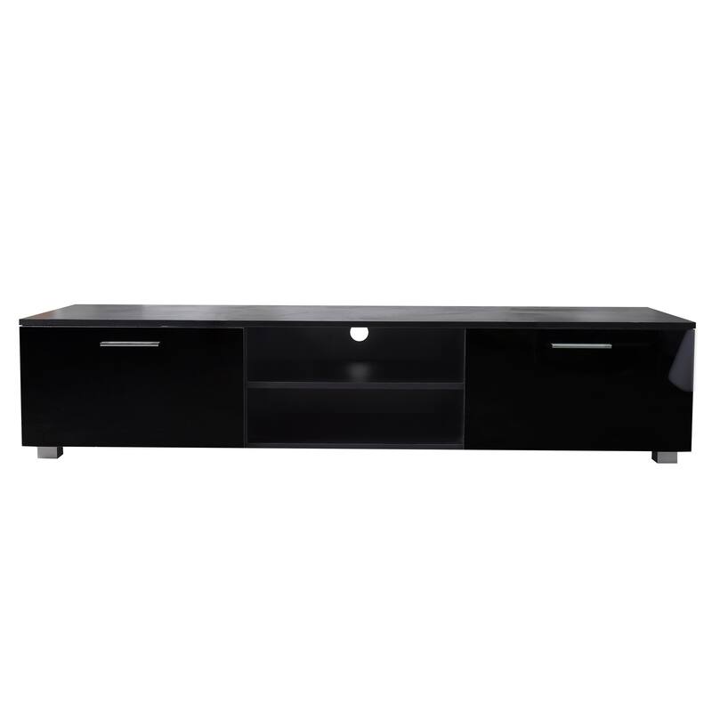Modern Style 62.99" TV Stand with Open Shelves and 2 Storage Cabinet for TVs Up to 70"