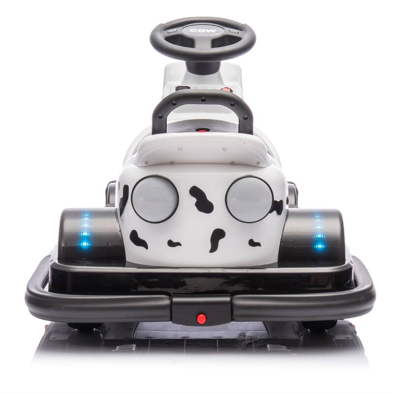 12V Kids Electric Bumper Car, Dual Motors, 360° Rotation, LED Flow Lights, Music, Horn & Fun Collision Effects for Ages 3-5