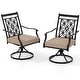 preview thumbnail 9 of 7, Gymax Patio Metal Swivel Chairs Set of 2 Fabric Bistro Rocker Chairs