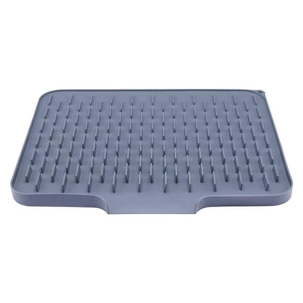 Silicone Dish Drying Mat for Kitchen Counter, Easy Clean Slope Design Kitchen Mat, Silicone Mat, Fits Under Dish Rack