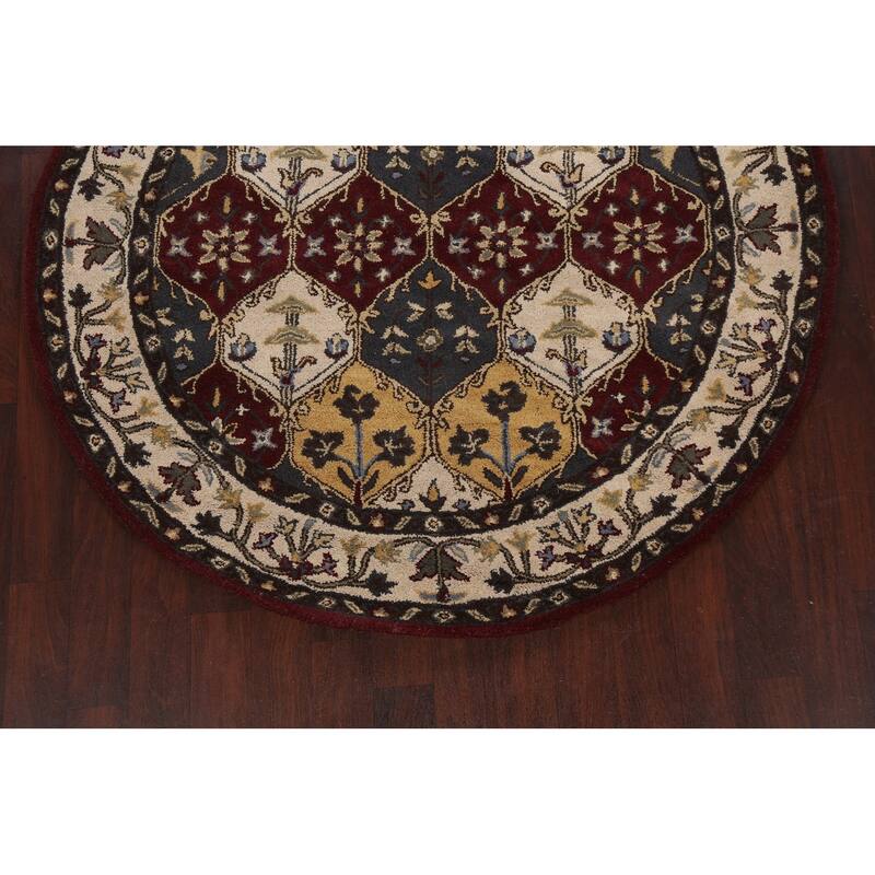 Traditional Floral Oriental Home Decor Area Rug Hand-tufted Carpet - 6'0" x 6'0" Round