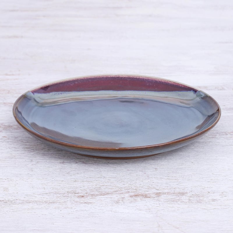 Novica Handmade Happy Harvest Ceramic Dinner Plate