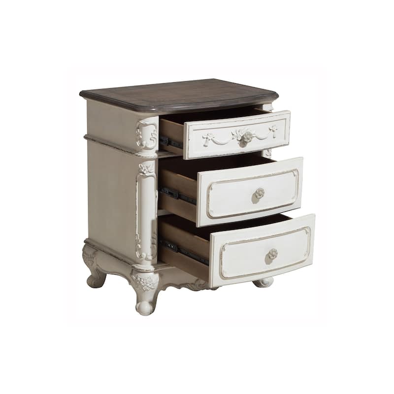 Merry 4 Piece Antique White Traditional Panel Bedroom Set