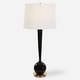 preview thumbnail 1 of 5, Uttermost Brielle Polished Black Table Lamp - 35"H, Shade 11"H x 16"Dia.